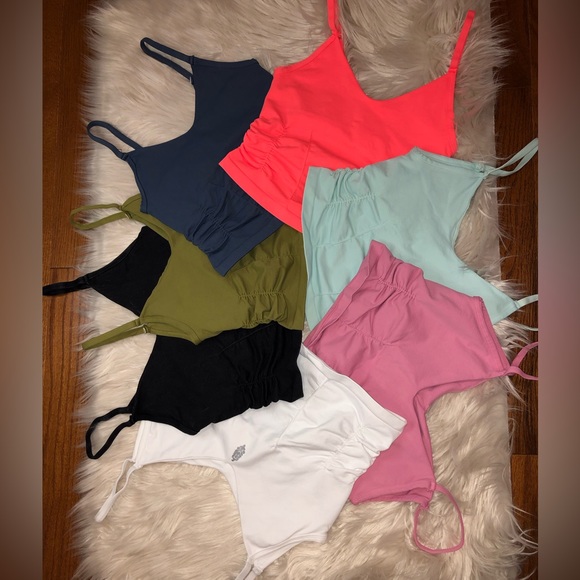 FREE PEOPLE Good Karma Ruched Crop Top Tank - Picture 4 of 9